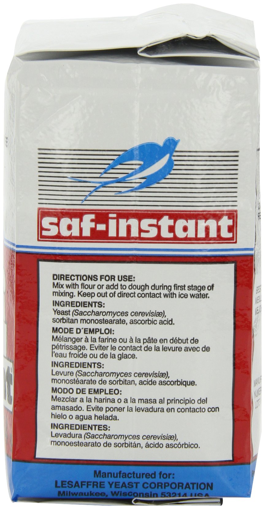 SAF Instant Yeast pouring into bowl for seamless dough mixing.