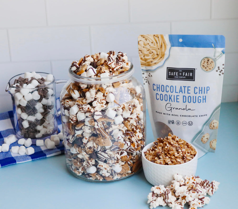 Kid-friendly Safe + Fair granola snack plate.