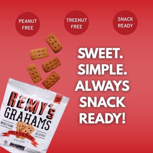 Safe and Fair Remy Cinnamon Grahams peanut-free snack for kids and adults.