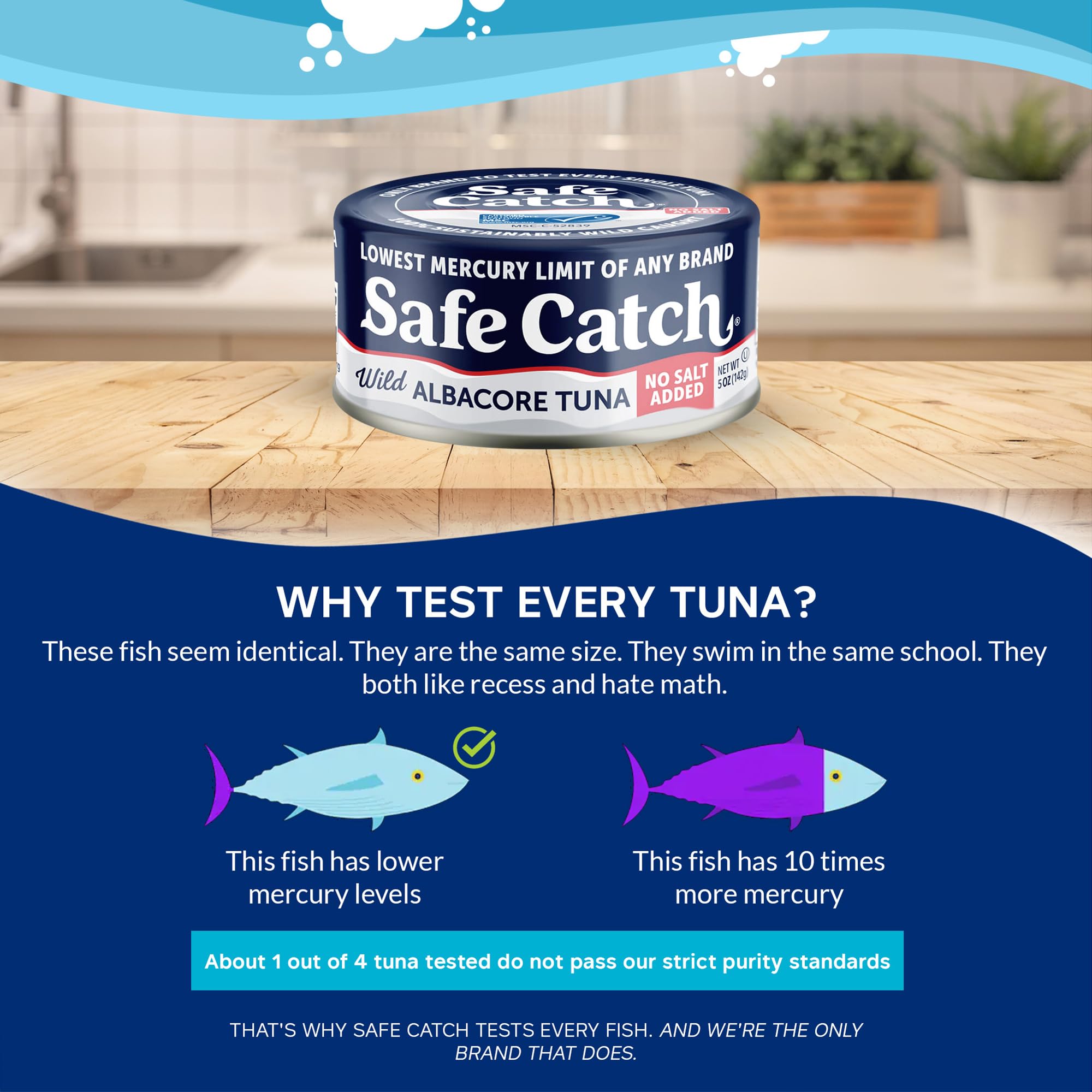 Safe Catch protein-rich tuna offers omega-3s for brain-boosting lunches.
