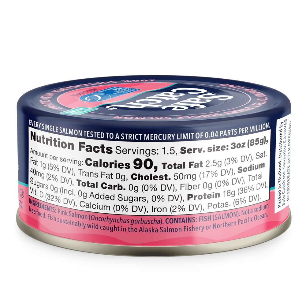 Safe Catch skinless boneless salmon can ready for healthy meals