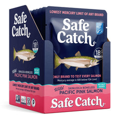 Safe Catch sustainable wild-caught salmon pouch from MSC-certified fisheries.