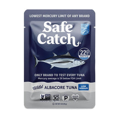 Safe Catch Wild Albacore Tuna Pouch with low sodium for flavorful meals.