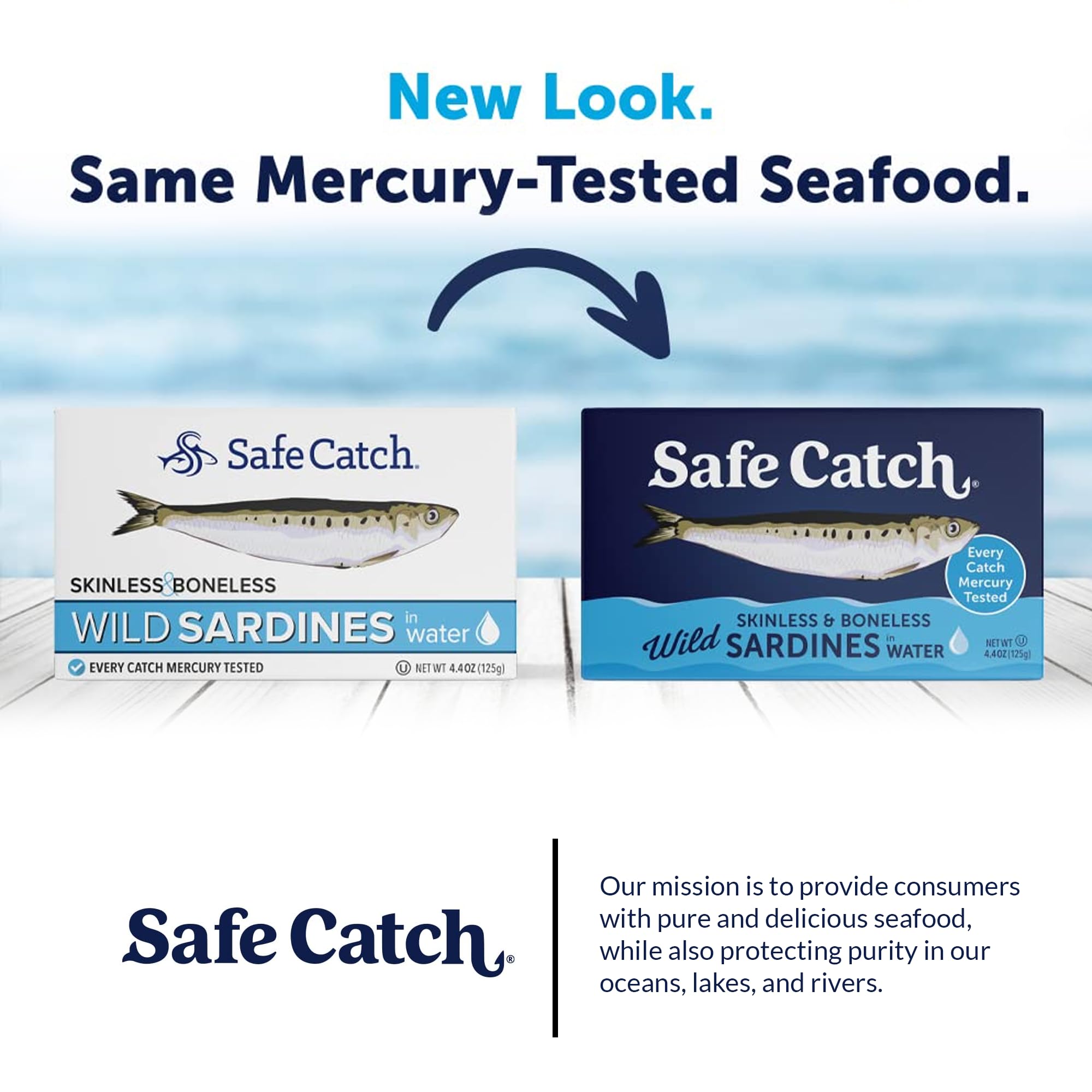 Safe Catch nutrition label, mercury-tested quality for confidence.