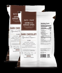 Close-up of vegan chocolate drizzle on Safe and Fair popcorn