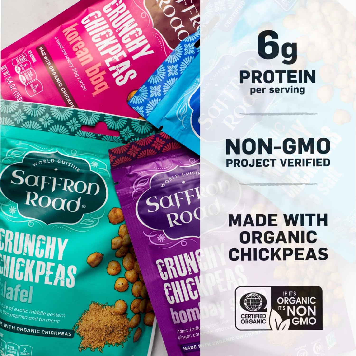 Saffron Road Falafel chickpeas bag with herb-forward notes