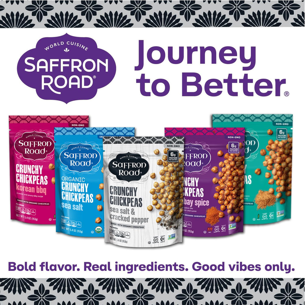 Saffron Road Crunchy Chickpeas on a plate for tasting