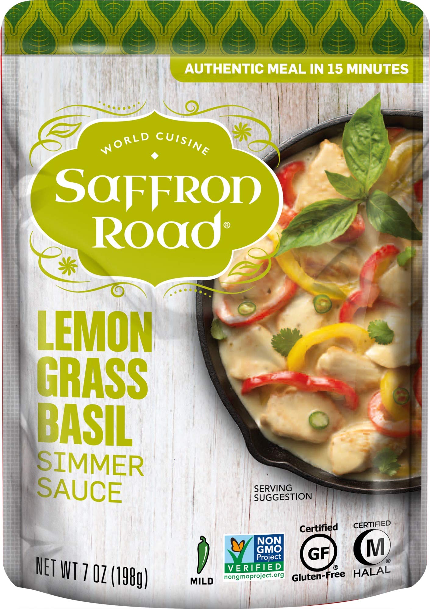 Saffron Road label shows Halal and gluten-free icons