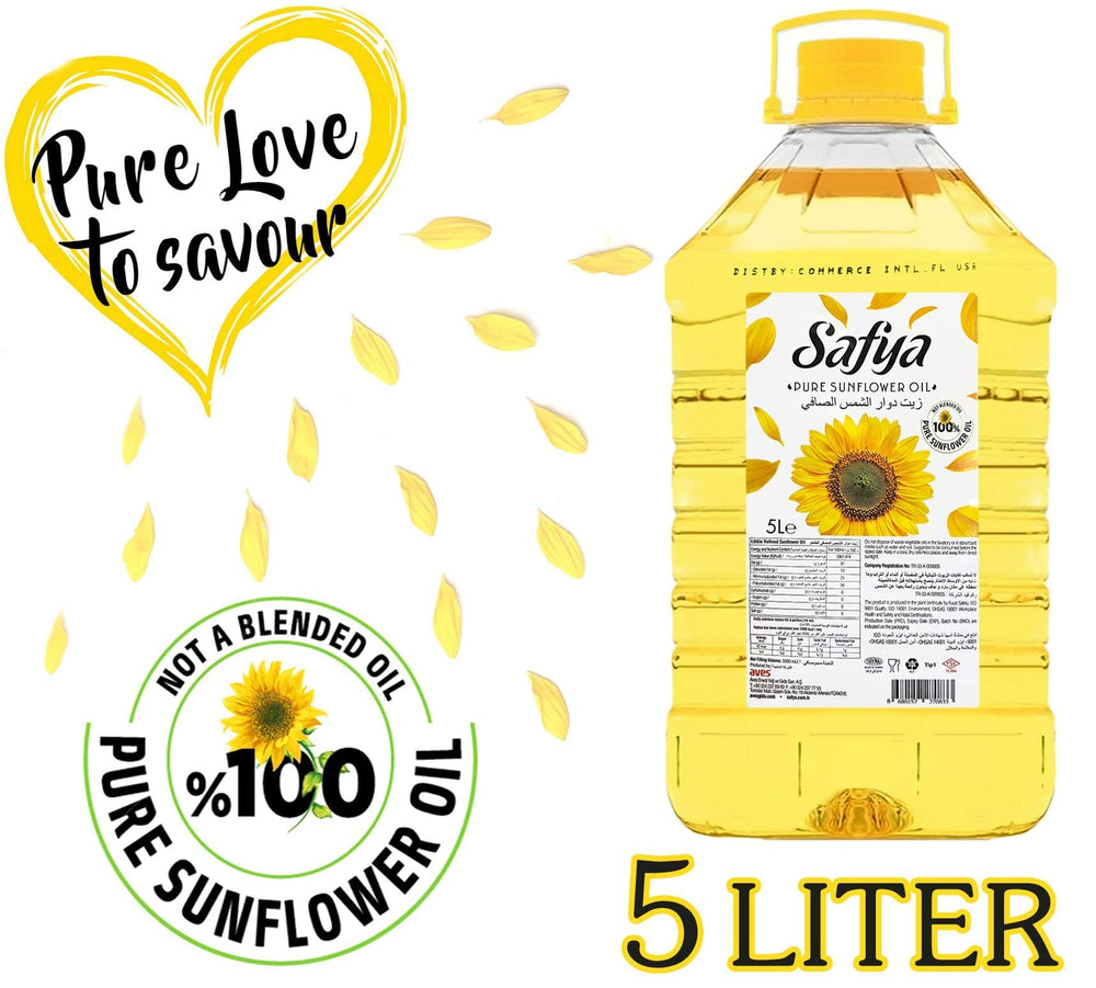 Safya sunflower oil in a kitchen setting for everyday meals.