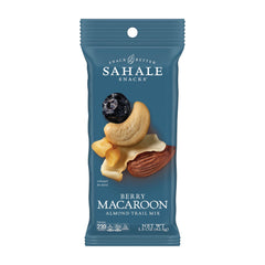 Sahale Snacks Berry Macaroon Almond Trail Mix packaging for grab-and-go snacking.