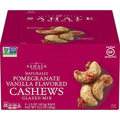 Close-up of dry-roasted cashews in Sahale mix