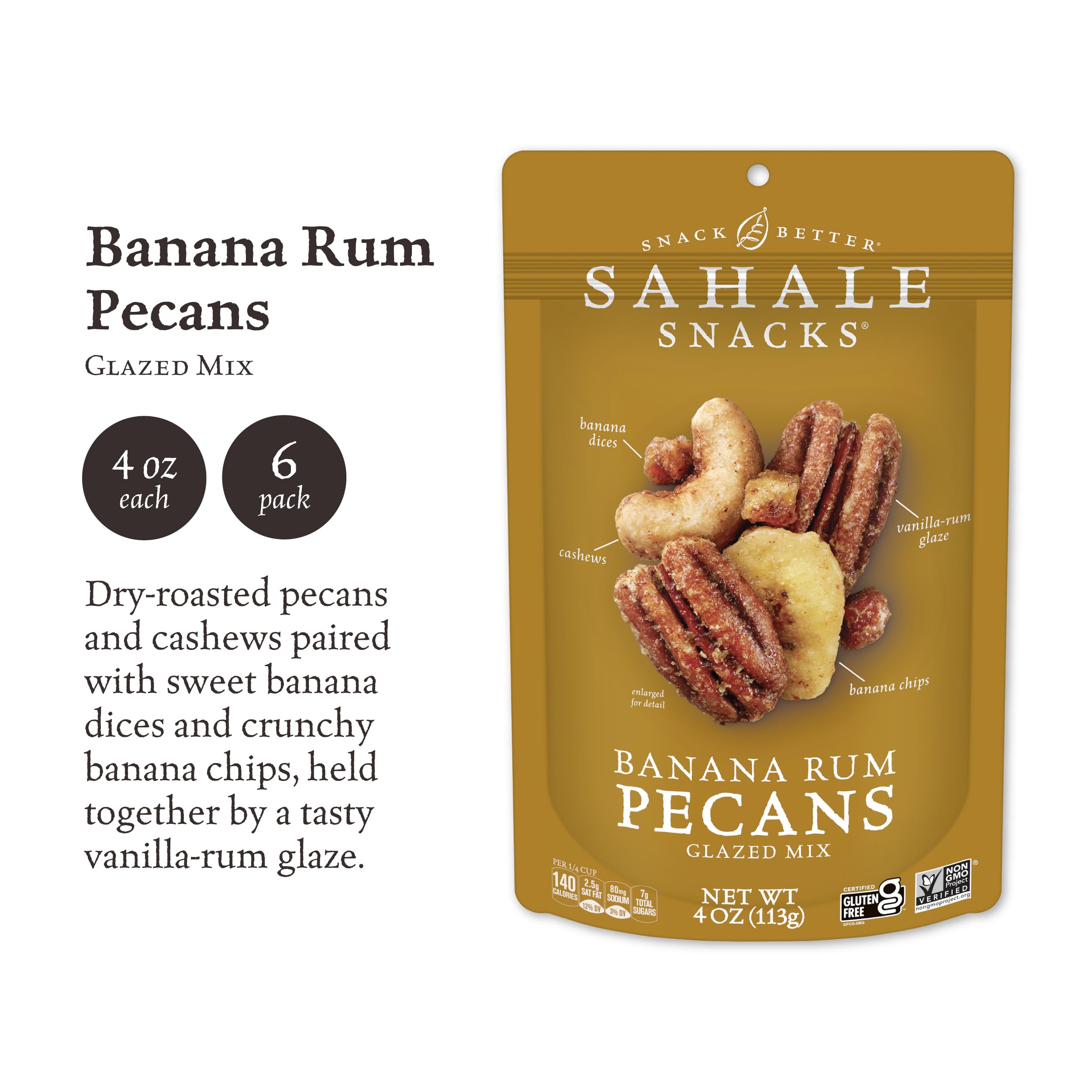 Sahale pecans and cashews with banana dices for versatile topping.