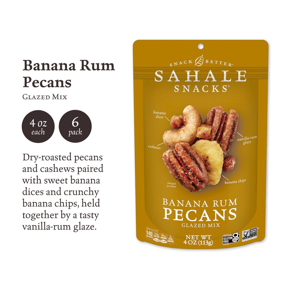 Sahale pecans and cashews with banana dices for versatile topping.