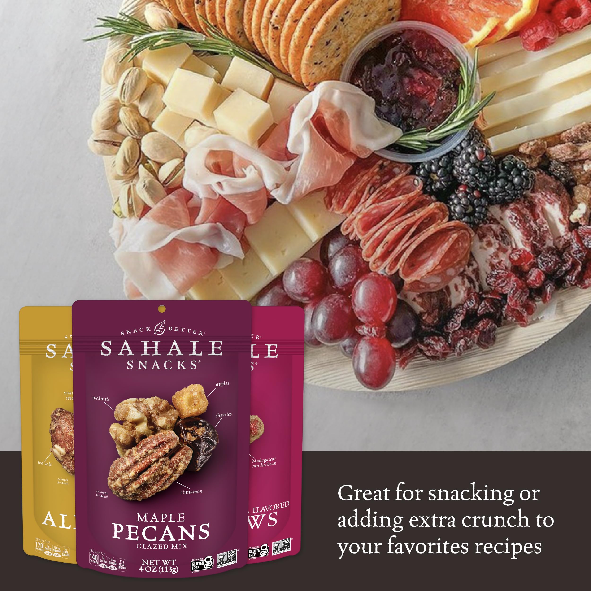 Sahale Snacks glazed nut mix honey almonds, sweet glaze for a satisfying bite.