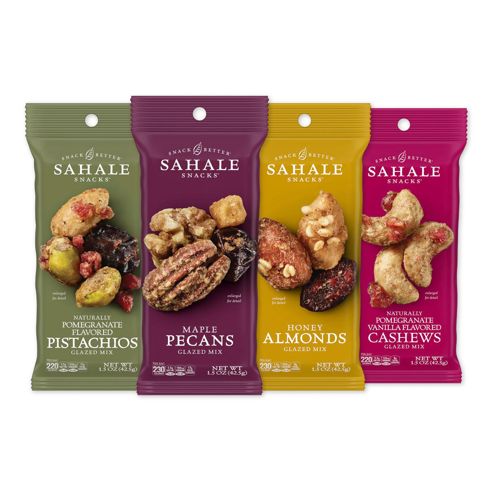 Sahale Snacks glazed nut mix maple pecans for on-the-go energy.