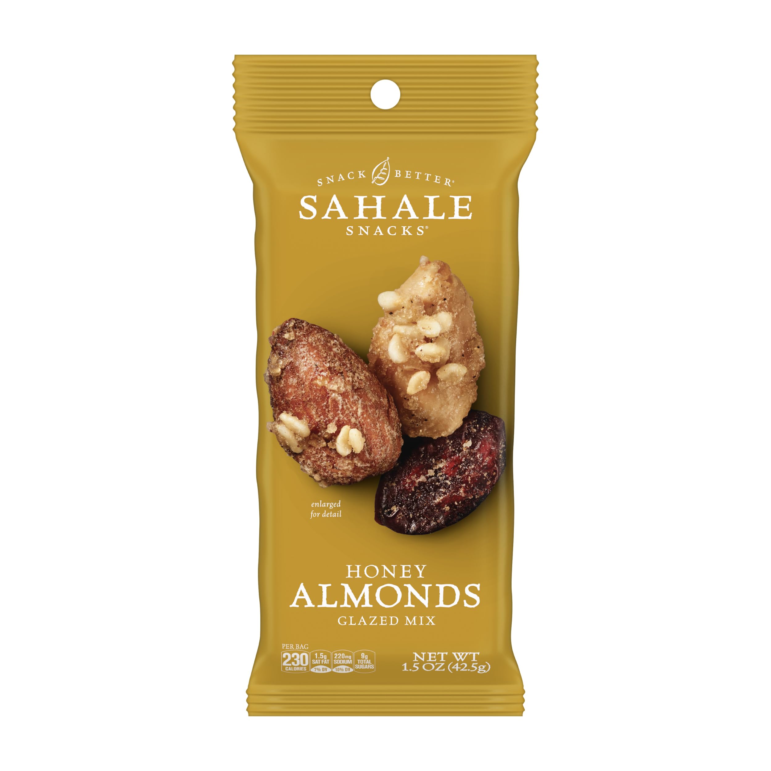 Sahale Snacks Honey Almonds Glazed Mix bag for grab-and-go snacking.