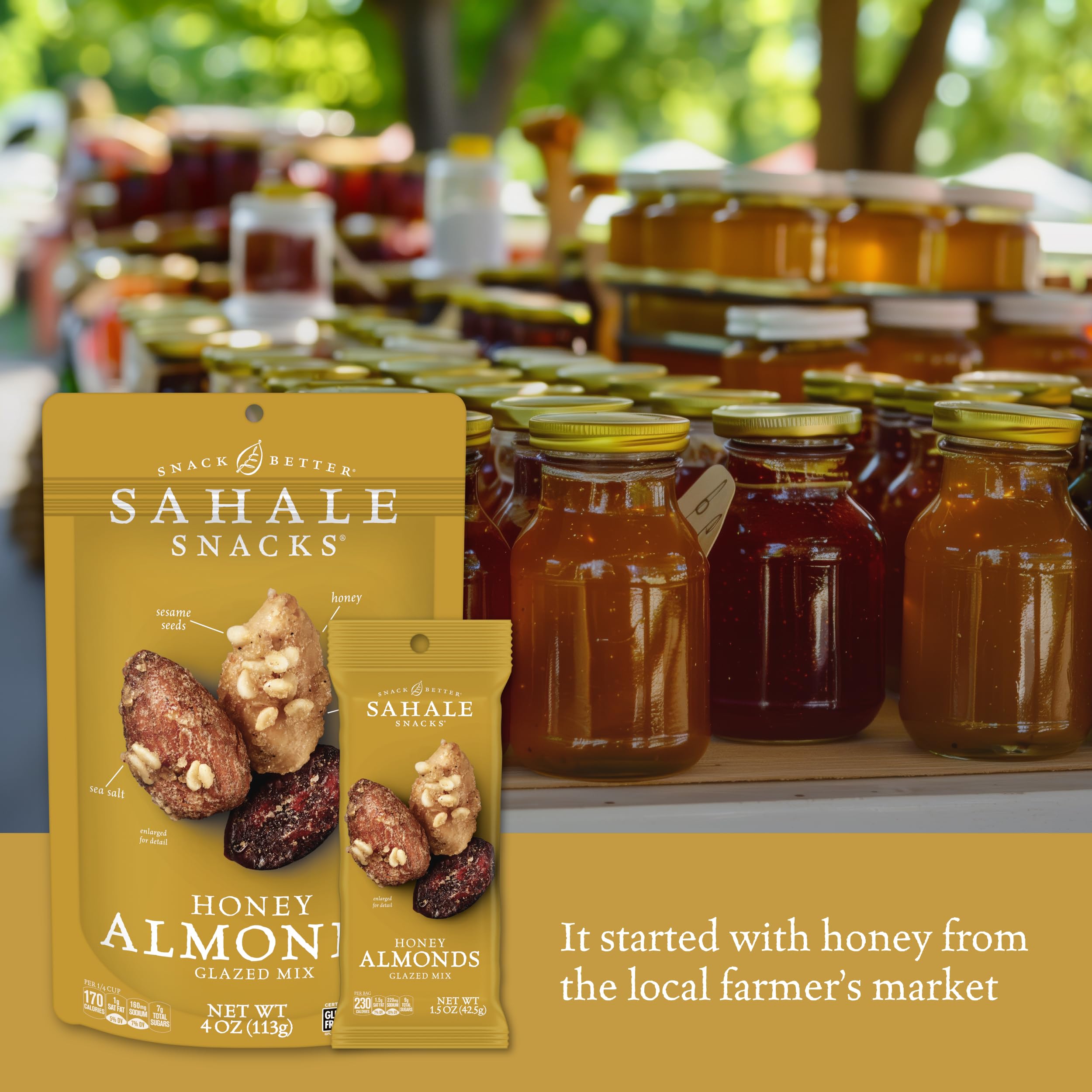Sahale Snacks Honey Almonds Glazed Mix cranberries and almonds closeup, travel-ready