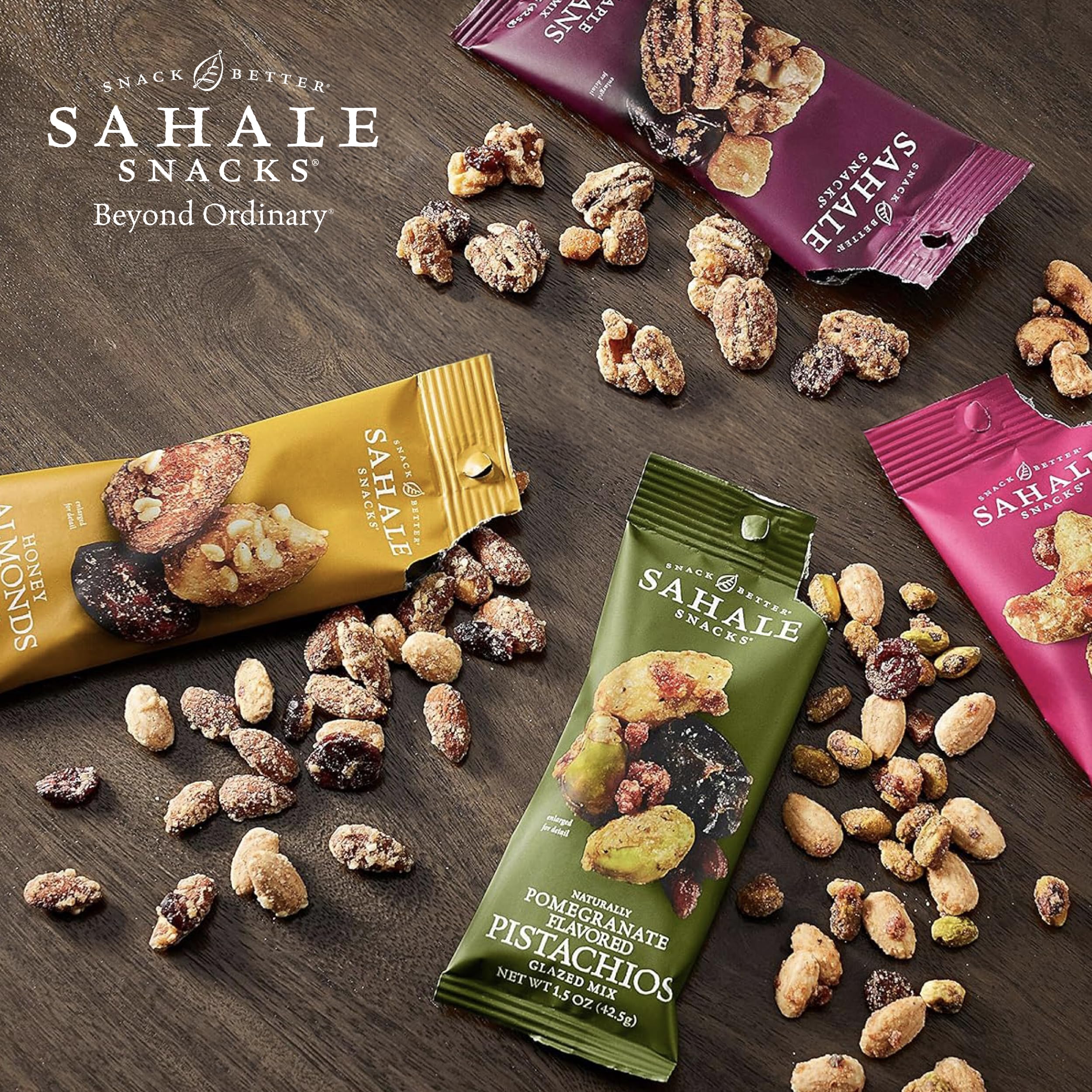 Sahale Snacks Honey Almonds Glazed Mix serving suggestion on-the-go snack