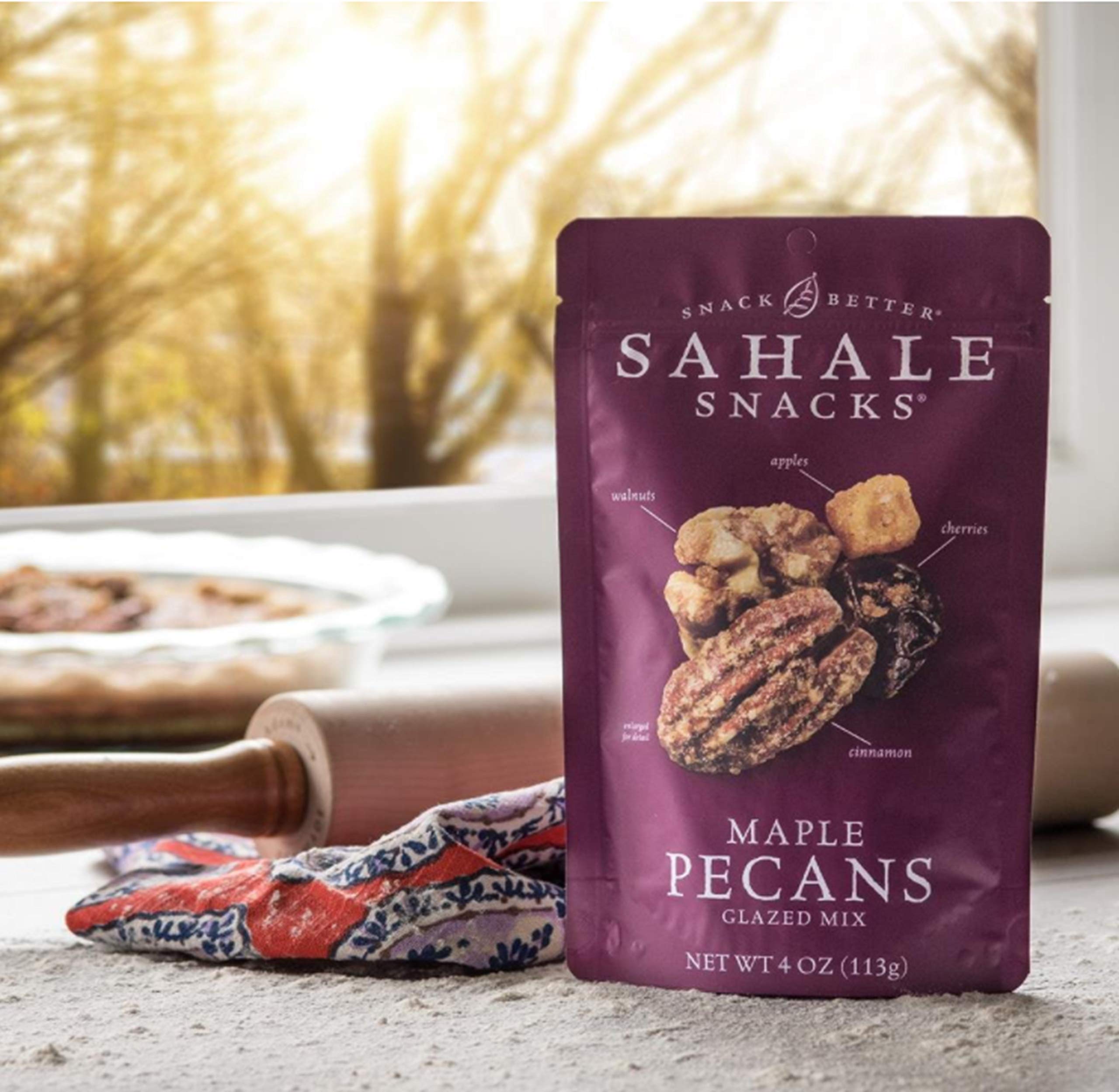 Sahale on-the-go snack pack featuring six pouches for portability