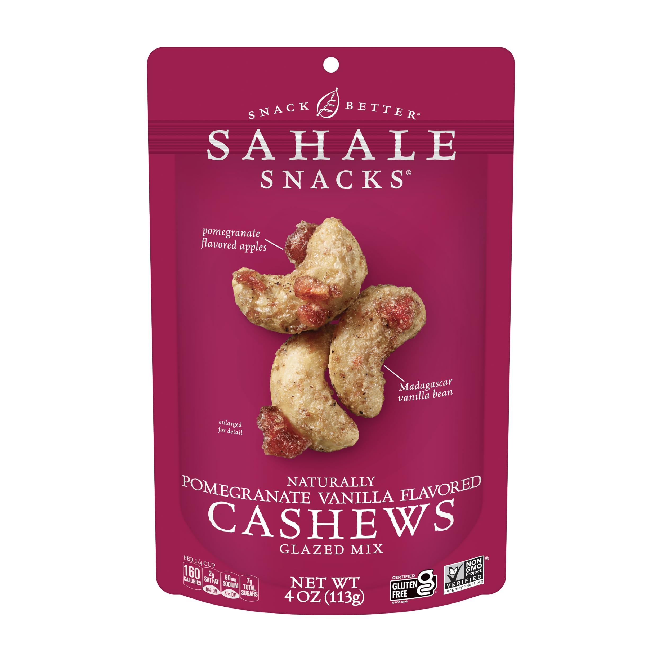 Sahale Snacks pomegranate vanilla cashews glazed nuts for on-the-go flavor
