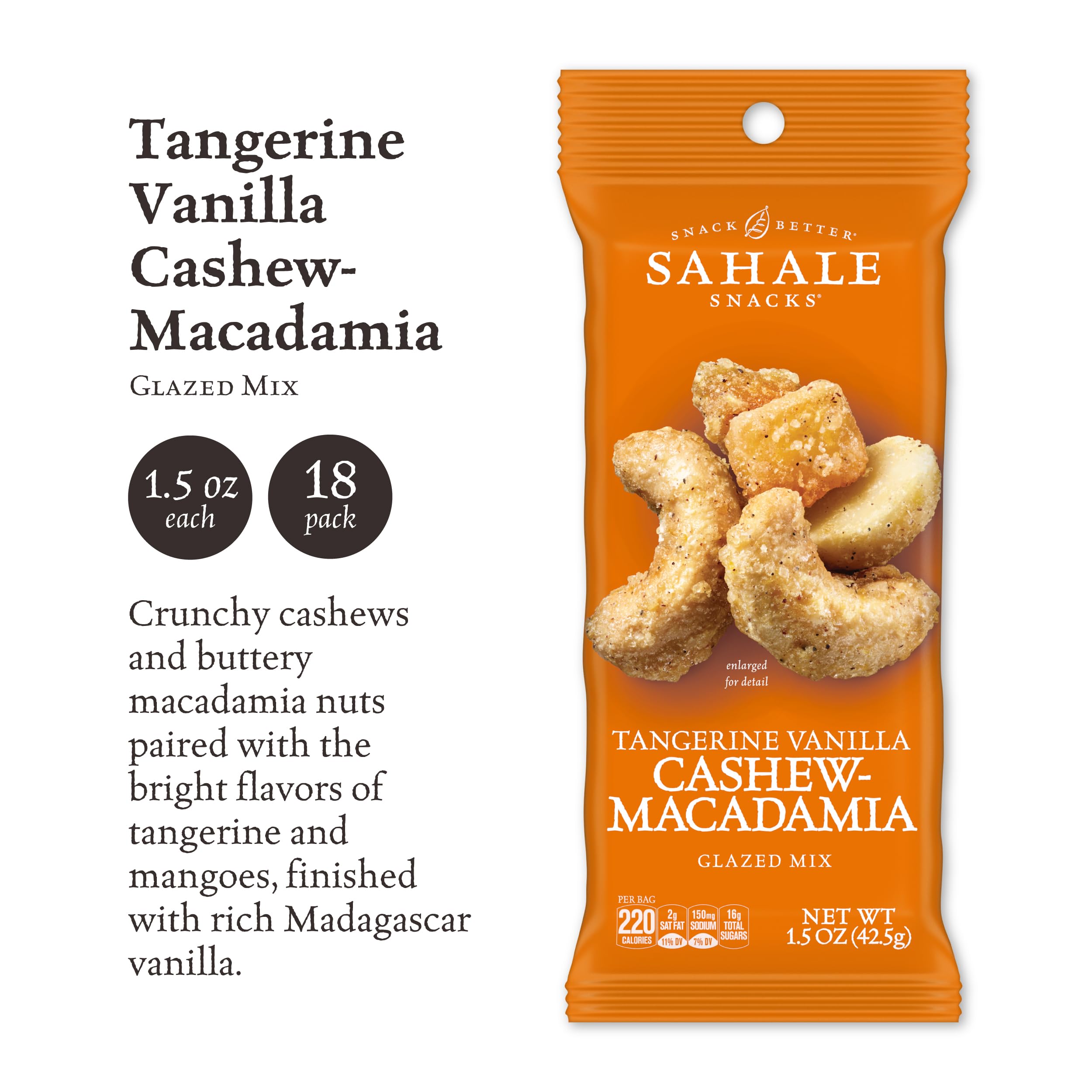 Sahale Snacks glazed mix close-up of cashews and macadamias with glaze.