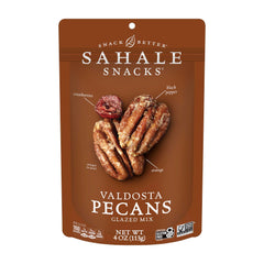 Sahale Snacks Valdosta Pecans Glazed Mix bag with pecans and cranberries.