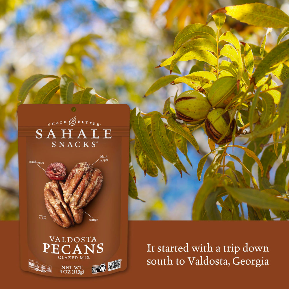 Valdosta Pecans Glazed Mix with dried cranberries and spices.