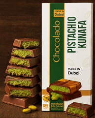 Saifsmart Chocolado Dubai Pistachio Kunafa Bar front view highlighting premium flavor