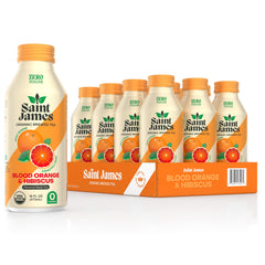Saint James Iced Tea bottle close-up, crisp aroma and refreshing flavor.
