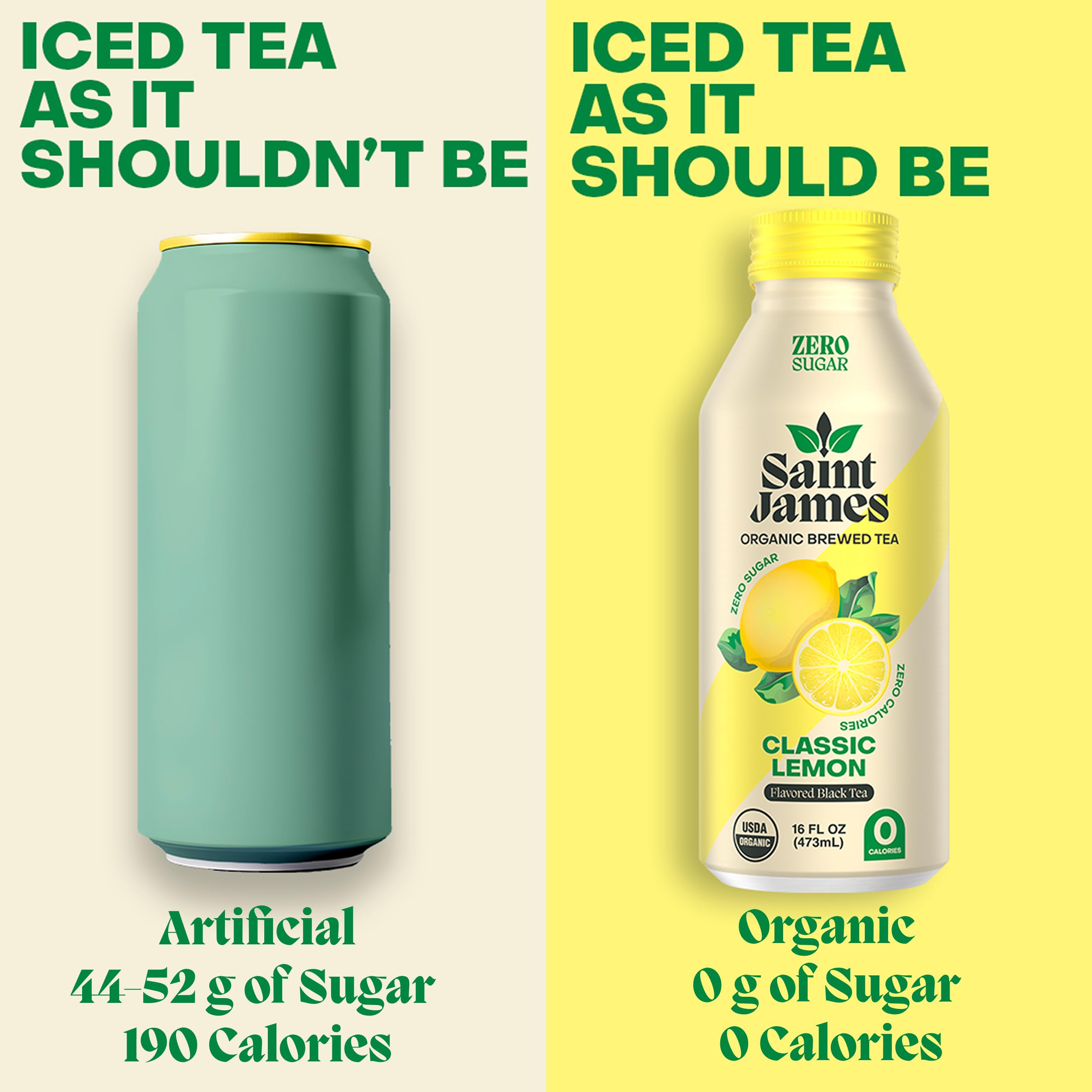 Saint James Iced Tea lemon slice close-up emphasizes refreshing citrus notes.