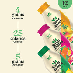 Saint James Iced Tea Pineapple Mango bottle—tropical flavor, low calories.