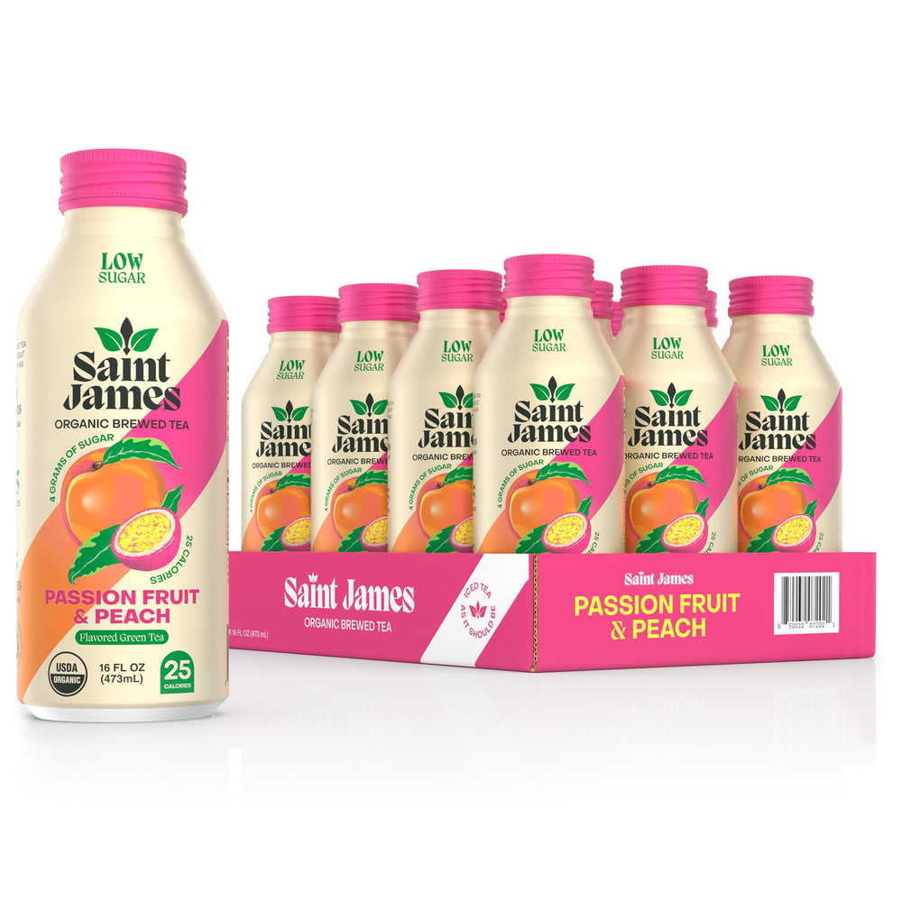 Saint James Iced Tea tropical flavor bottle offers a refreshing sip.