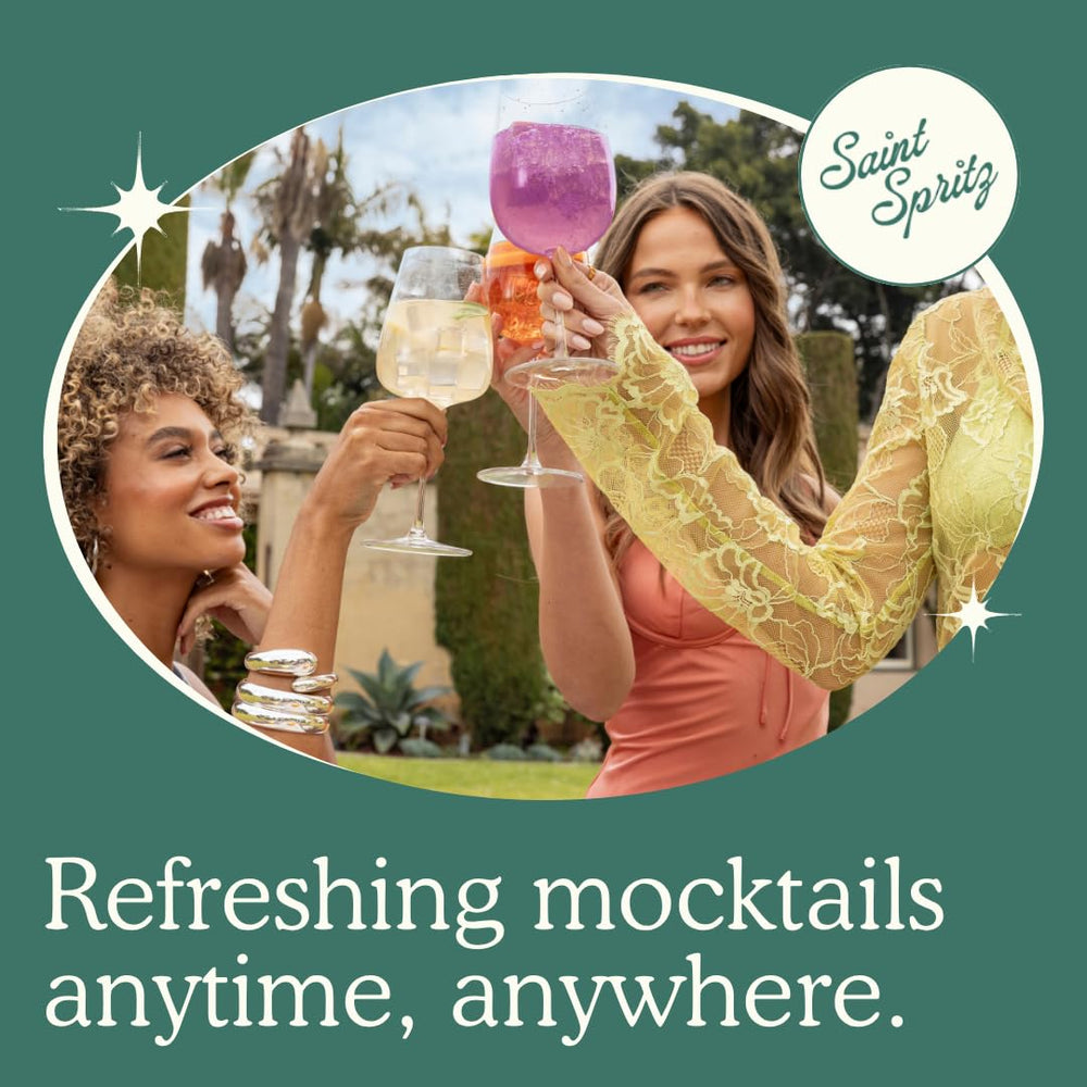Saint Spritz Virgins Hugo elderflower lime mint can offers floral lift for celebrations.