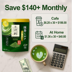 Sakura Box resealable bag maintains freshness and portability of matcha powder.