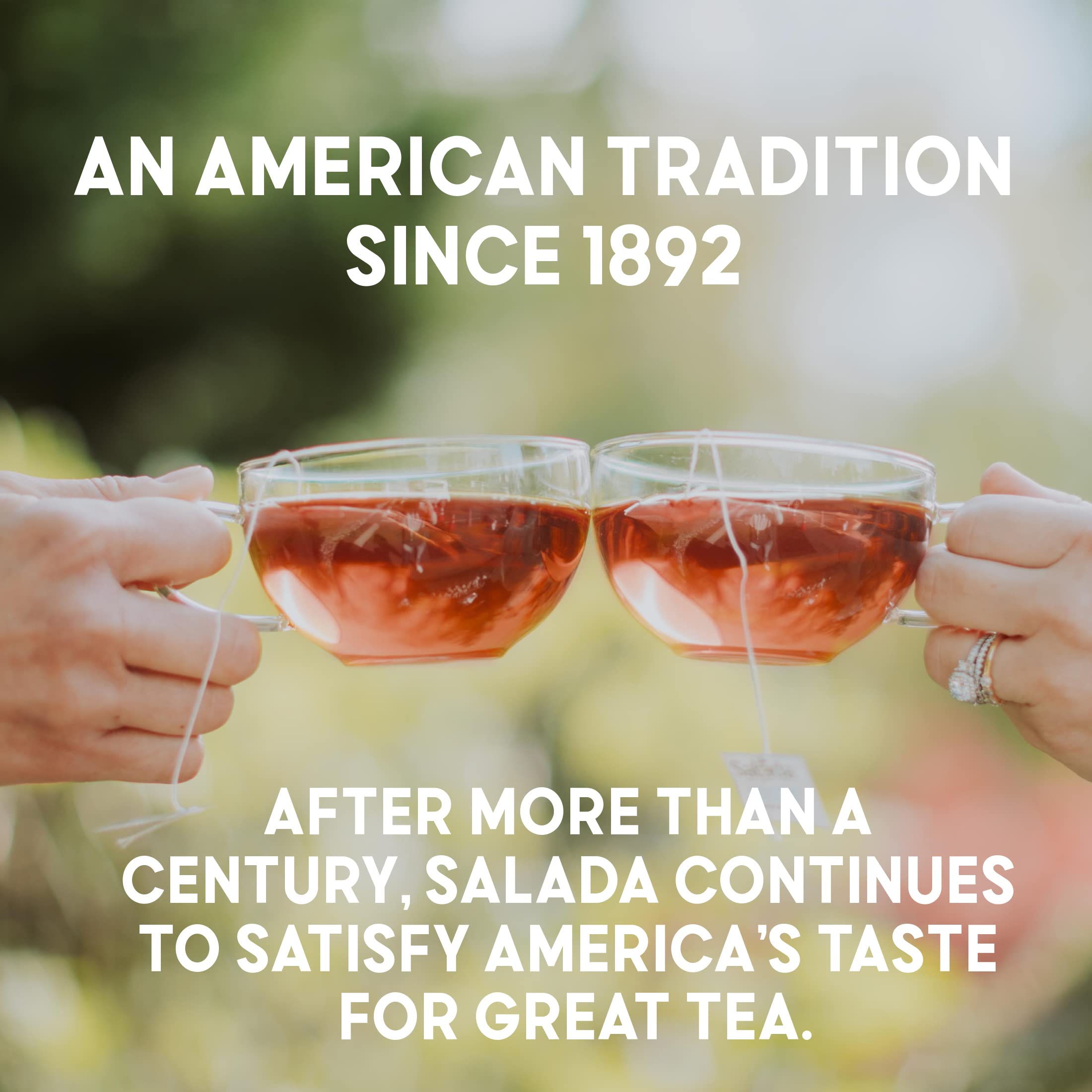 Salada decaffeinated black tea iced pour for a refreshing cold beverage.