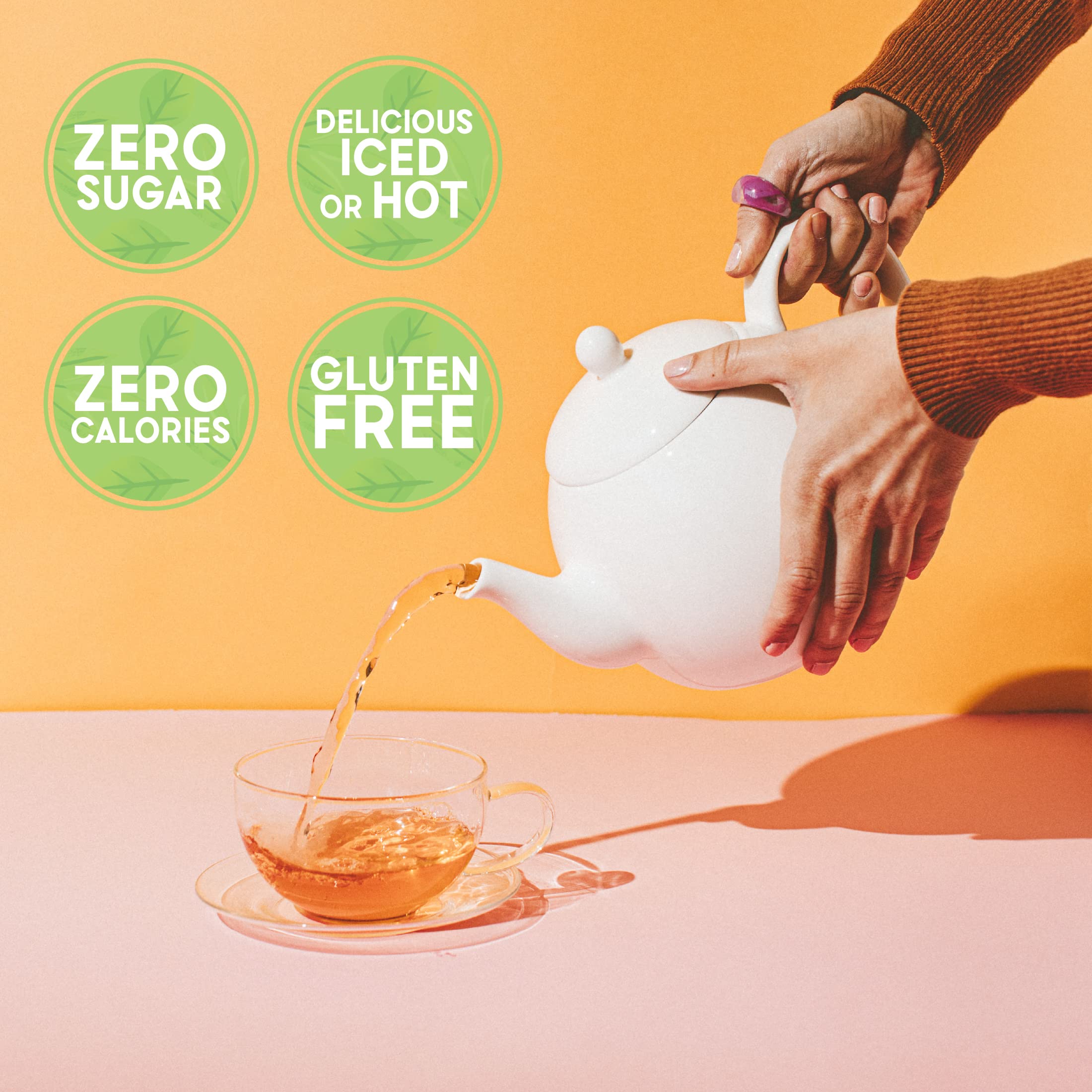 Salada green tea served cold for a refreshing, calorie-free hydration option.
