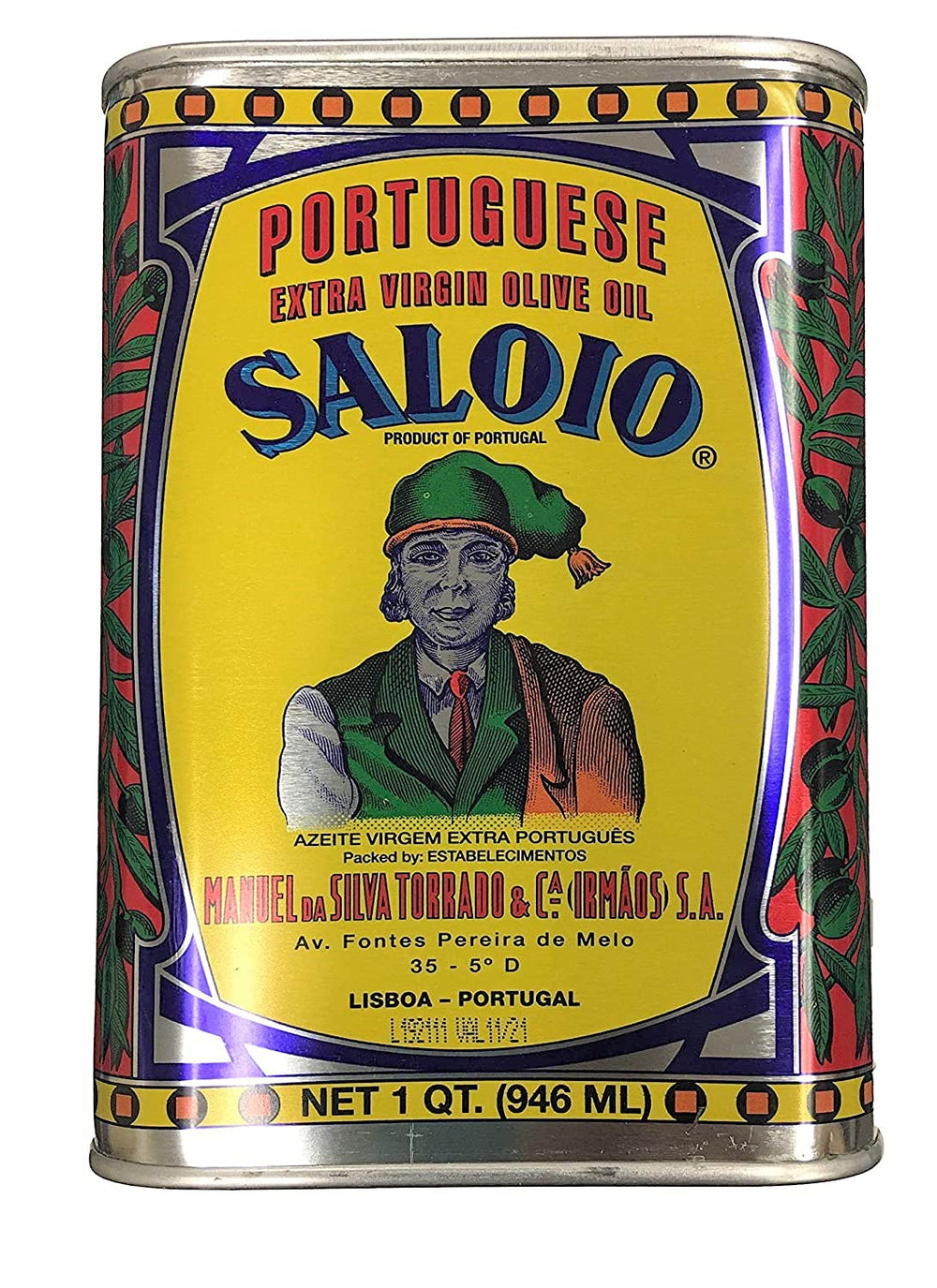 Saloio Portuguese olive oil 32oz pour shot ideal for finishing dishes with a fragrant drizzle.