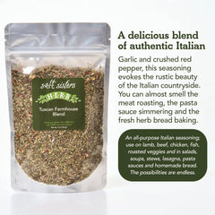 Salt Sisters Tuscan Farmhouse Sea Salt Blend on roasted vegetables for aroma