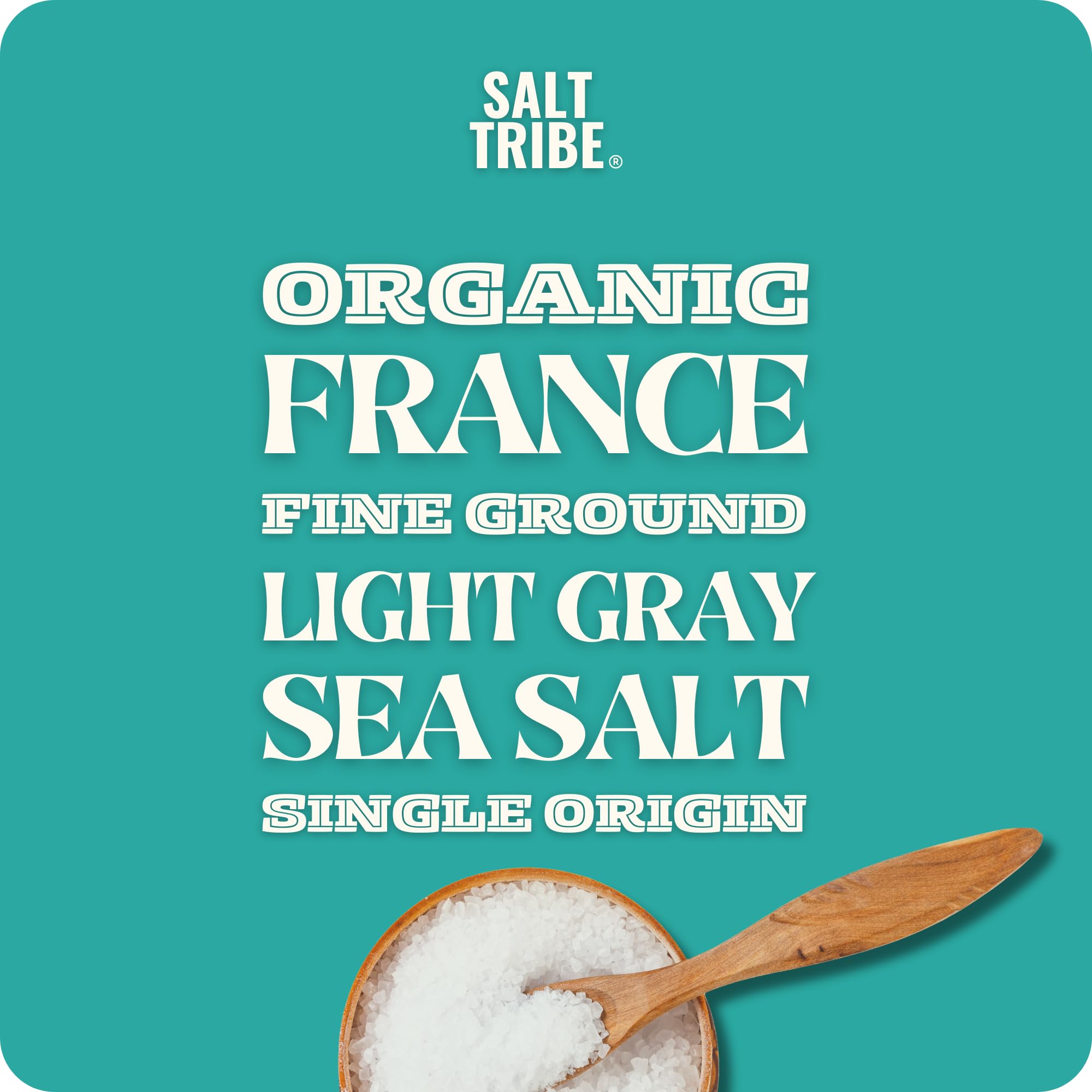 Salt Tribe 15oz-packaging presents convenient single-origin salt for pantry use.