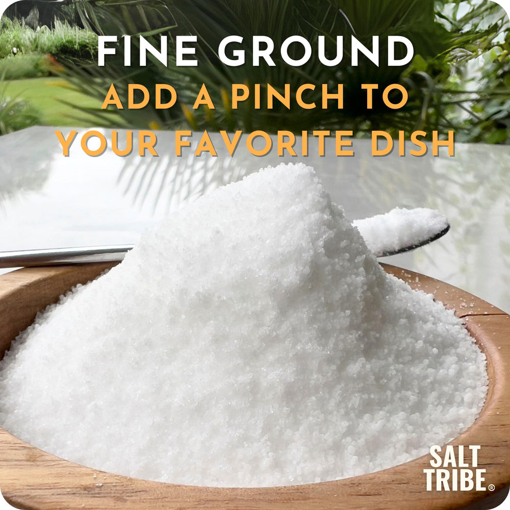 Slightly moist Baja Sea Salt texture with fine grains.