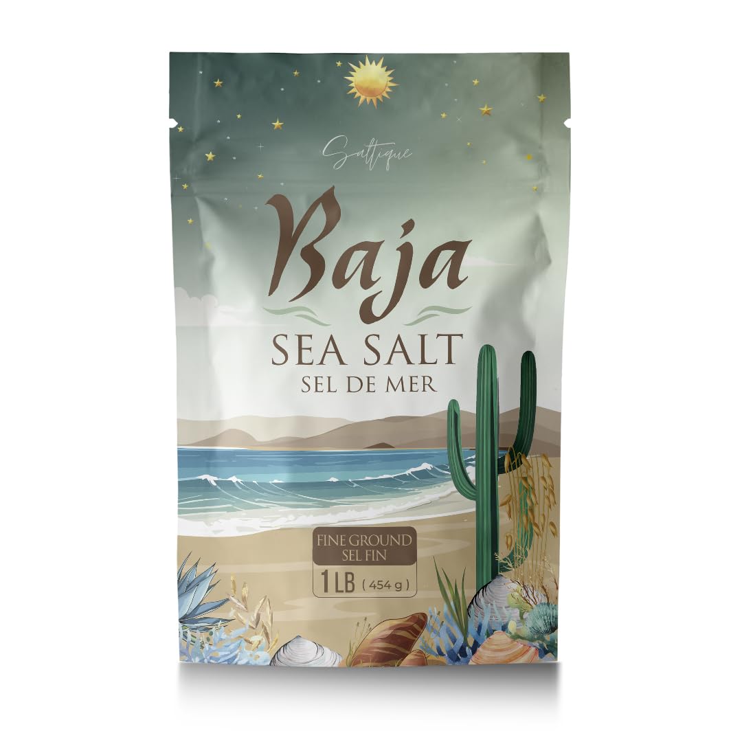 Saltique Baja Sea Salt 1lb fine-ground crystals for hydration and flavor