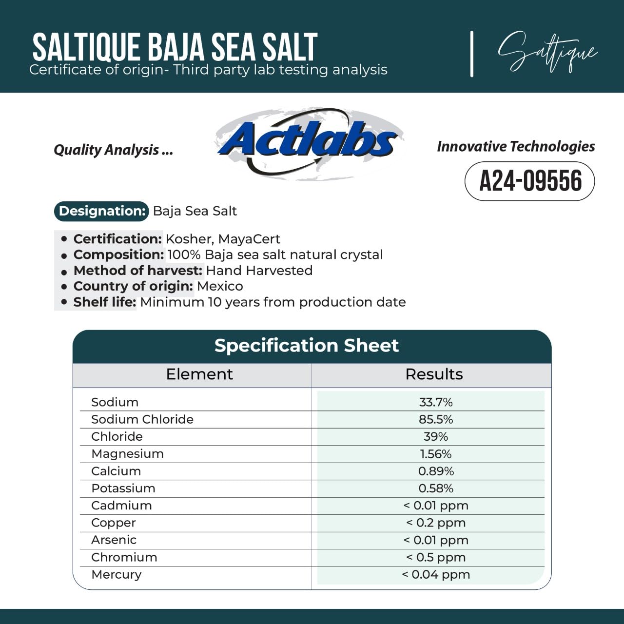Saltique Baja Sea Salt mineral-rich crystals ideal for finishing dishes