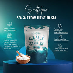 Saltique Celtic Salt Coarse on the kitchen counter for roasting and seasoning.