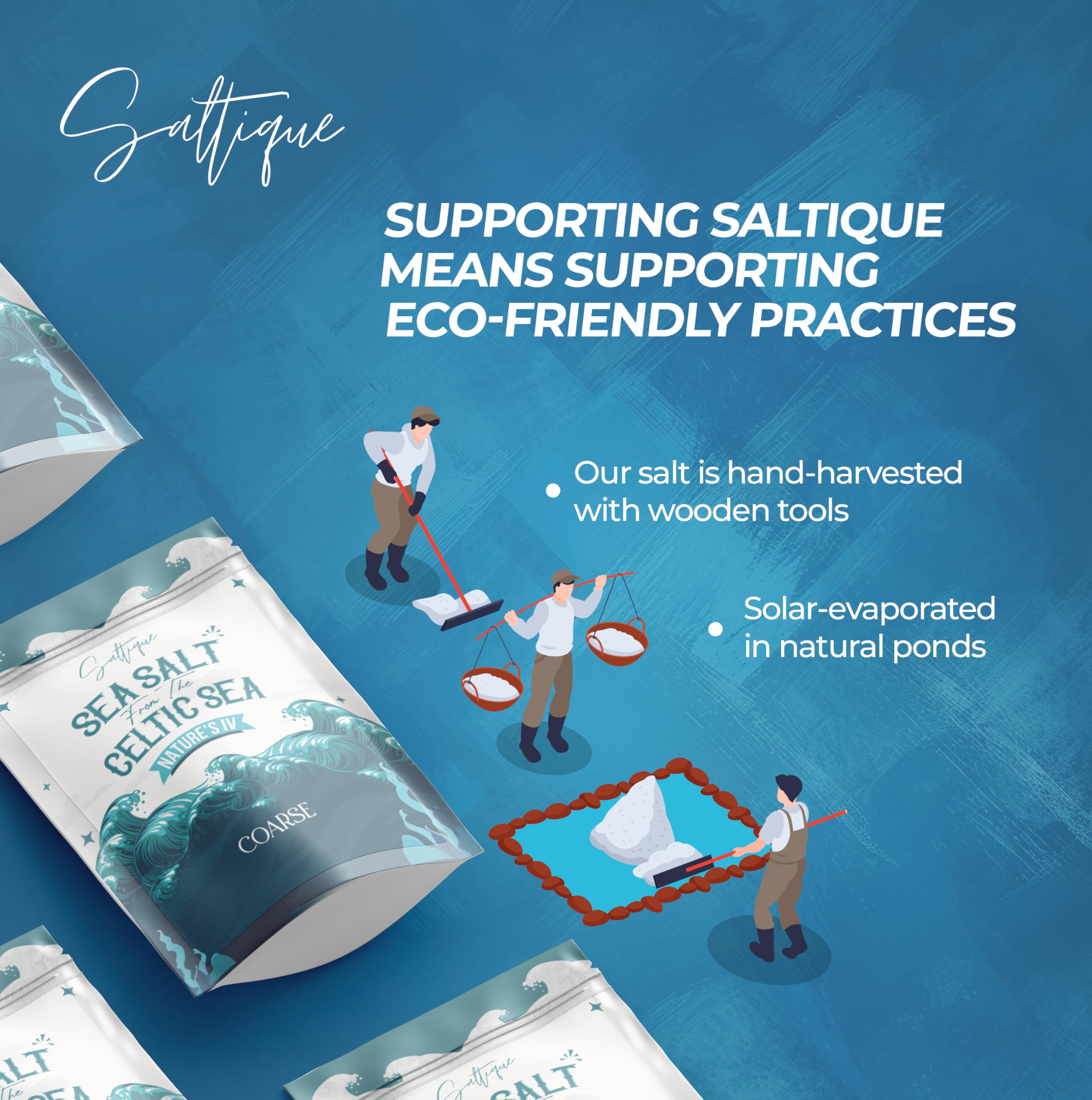 Saltique French sea salt finish elevates meals with savory depth.
