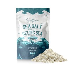 Saltique French Grey Sea Salt bottle with hand-harvested coarse crystals for seasoning