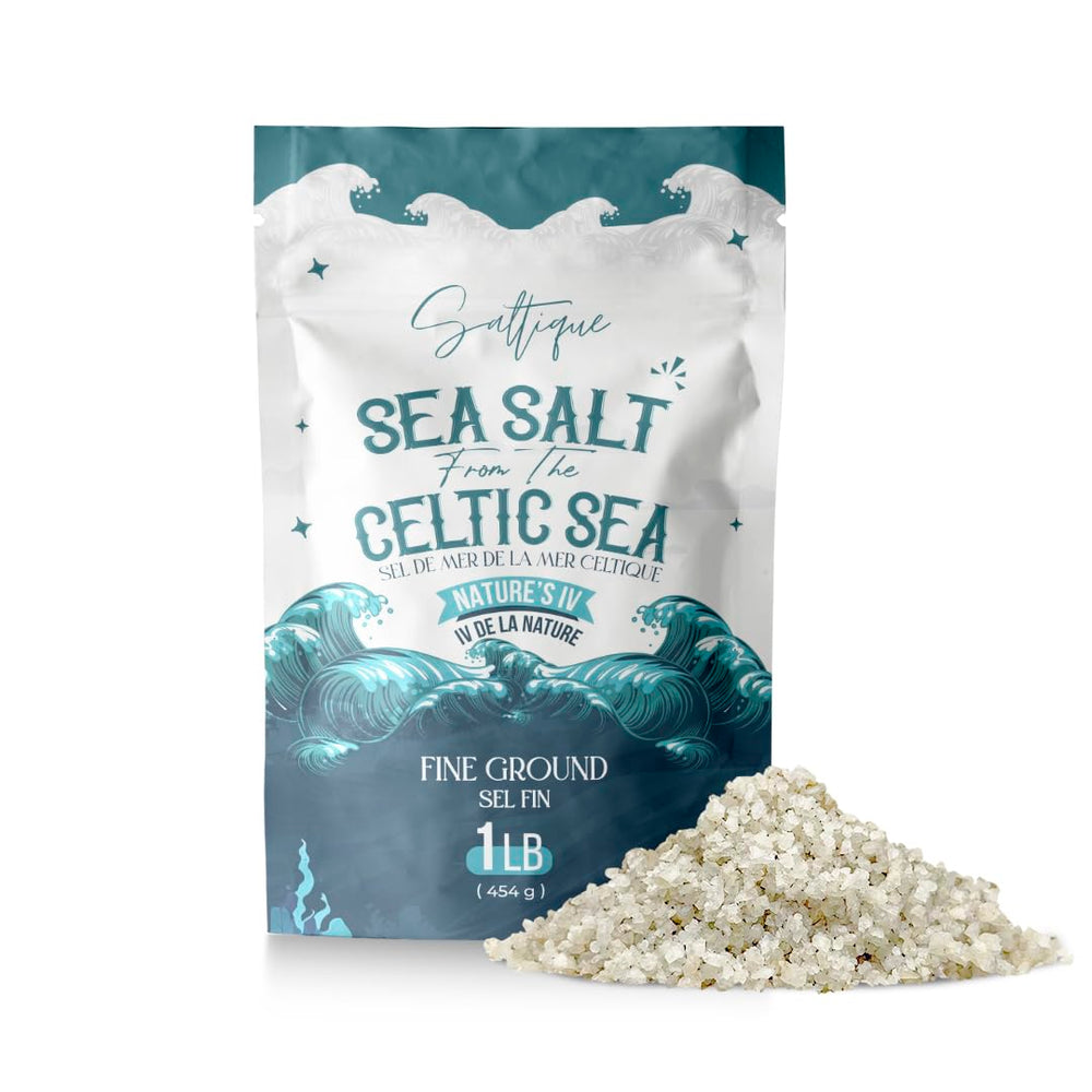 Saltique French Grey Sea Salt Celtic Sea pack shot highlighting fine-ground mineral salt