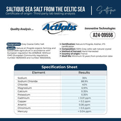 Saltique hand-harvested Celtic Sea salt from France with coastal, artisanal appeal.