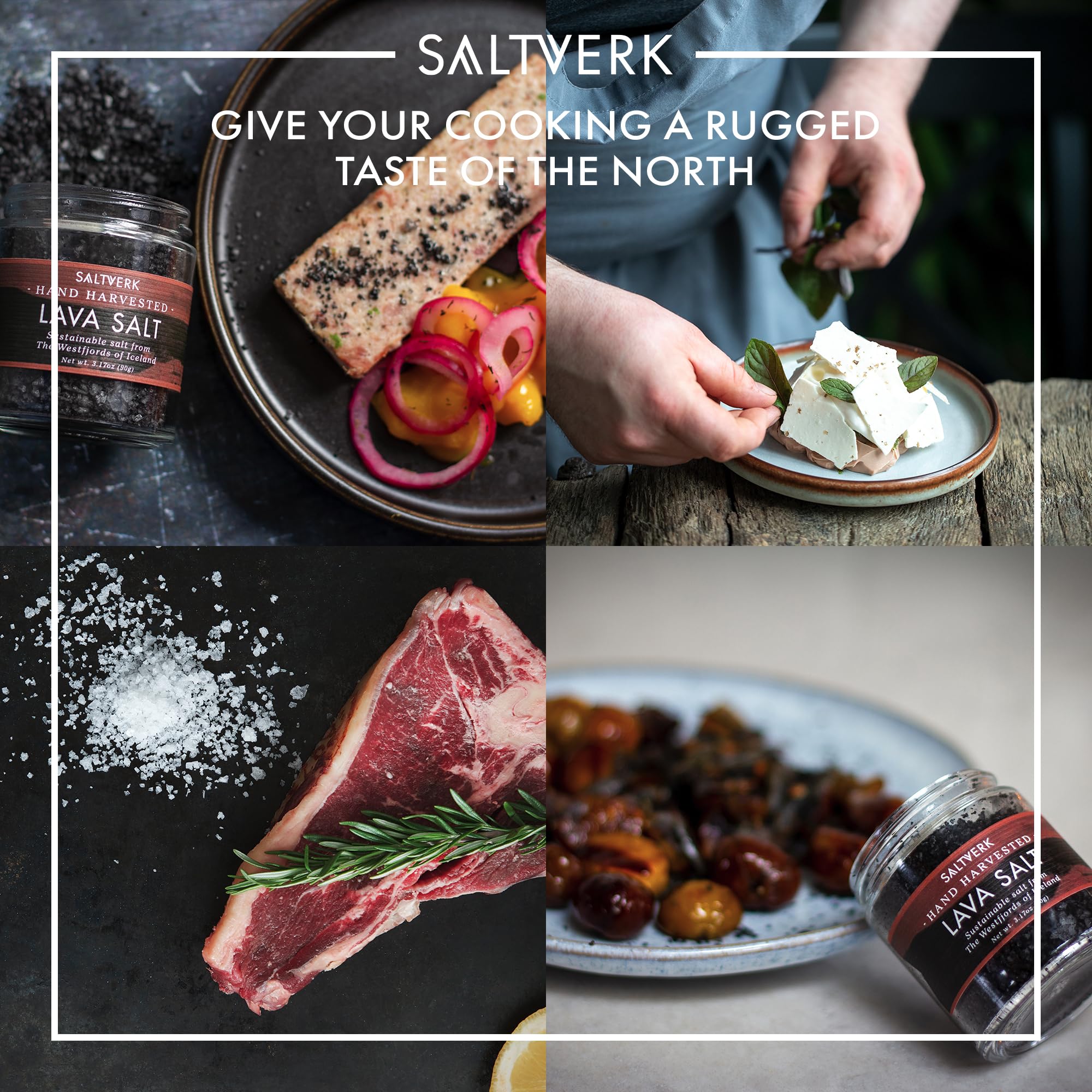 Saltverk Arctic Thyme Sea Salt jar adds herbal brightness to seafood.