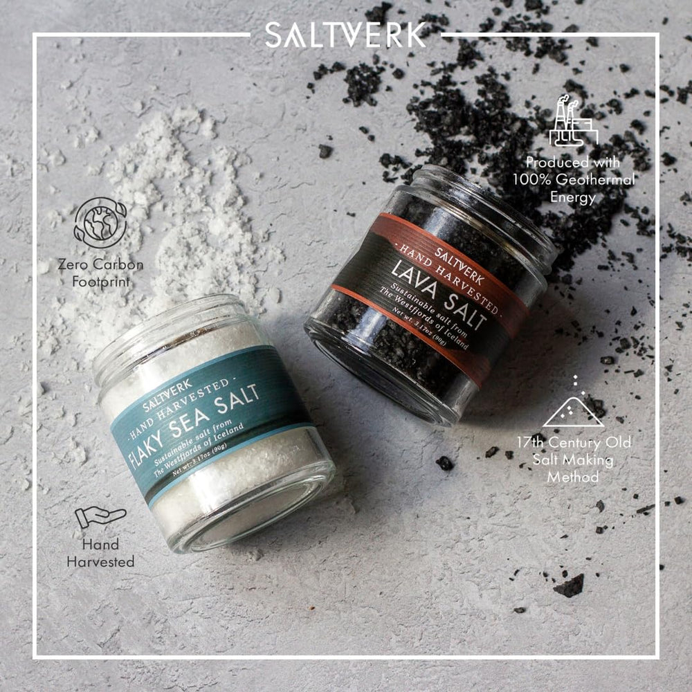 Saltverk Birch Smoked Salt bottle with wood-smoked aroma for recipes.