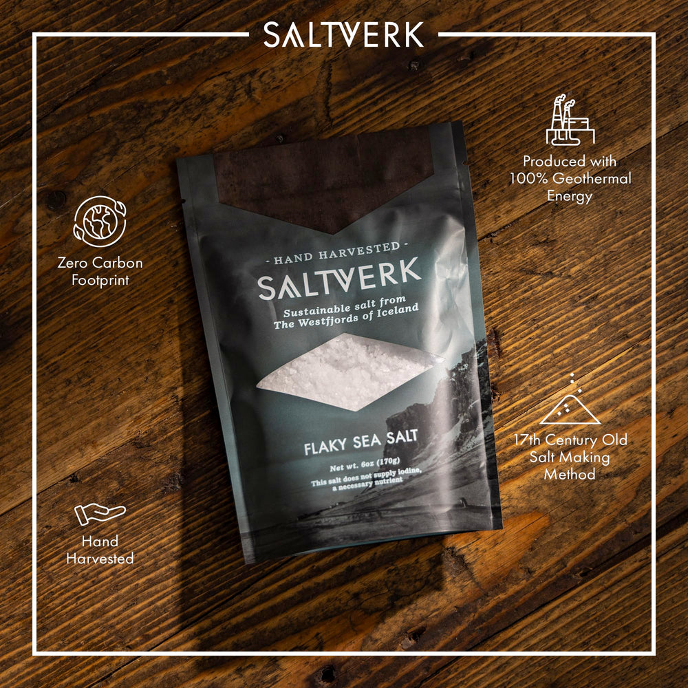 Saltverk crystal flakes closeup reveals crisp texture ideal for finishing